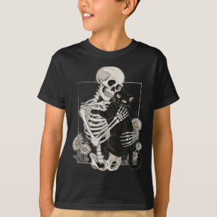 T-shirt Crâne de Chat Chaton Mignon Squelette Halloween Ho