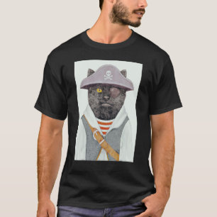 T-shirt Crâne de chat pirate mignon 4