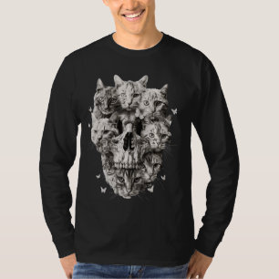 T-shirt Crâne de chat Skeleton Costume d'Halloween Amoureu