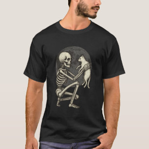 T-shirt Crâne de chat squelette Kitty Goth mignon Hallowee
