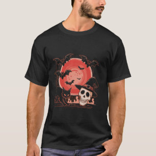 T-shirt Crâne de chat squelette Kitty Gothique mignon Hall