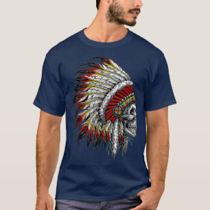 T-shirt Crâne de coiffure amérindienne 
