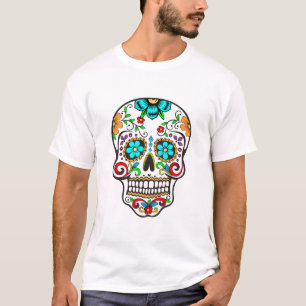 T-shirt Crâne de Dia de Los Muertos Color