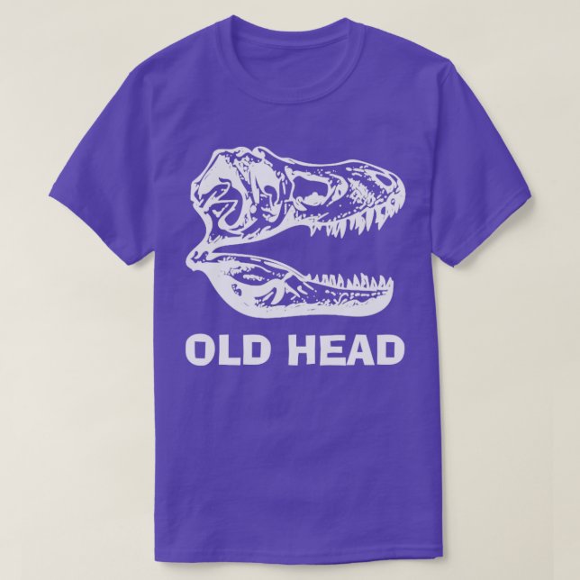 T-shirt Crâne de dinosaure à tête vieille (Design devant)