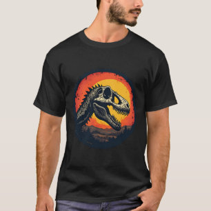 T-Shirt Crâne de Dinosaure Coucher de Soleil