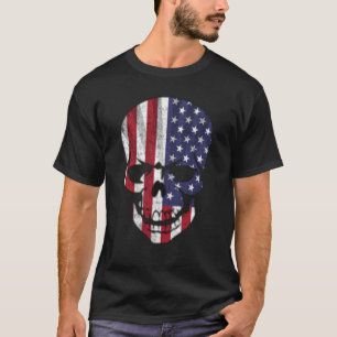 T-shirt Crâne de drapeau américain décontracté tendance