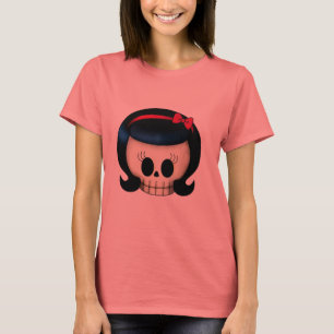 T-shirt Crâne de fille de rockabilly