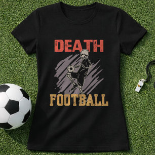 T-shirt Crâne de football à mort Humour noir Fan