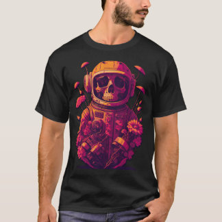 T-shirt Crâne de l'astronaute floral
