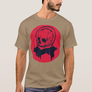 T-shirt Crâne de l'espace cosmique rouge