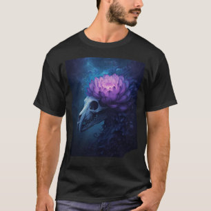 T-shirt Crâne de Lotus Cosmique Mystique Art Fantastique