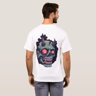 T-shirt Crâne de monstre de style de bande dessinée rétro
