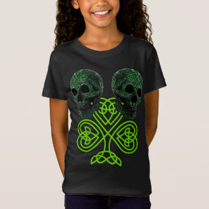 T-Shirt Crâne de noeud celtique irlandais Jour de la Saint