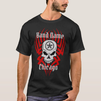 T-shirt Crâne de nom de bande personnalisable