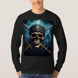 T-shirt Crâne de pirate avec épées