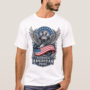 T-shirt Crâne de serpent patriotique Liberté Bête Hybride
