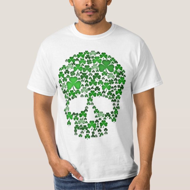 T-shirt Crâne de shamrocks de Jour de la Saint Patrick (Devant)