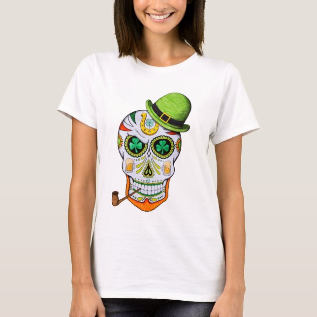 T-shirt Crâne de sucre du jour du paddy de St (Devant)
