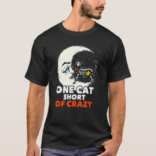T-shirt Crâne de sucre fou chat lune mexicain chicano féli