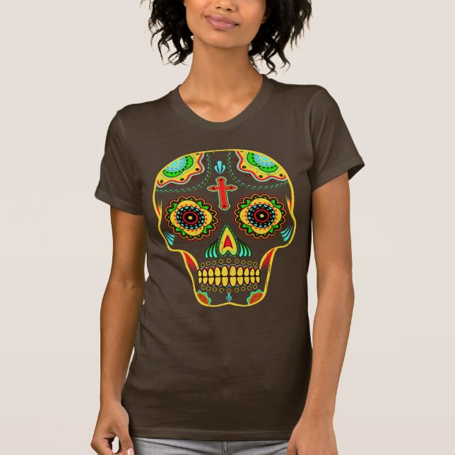 T-shirt Crâne de sucre polychrome (Devant)