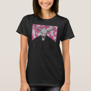T-shirt Crâne de taureau léopard Rodeo de la vie occidenta