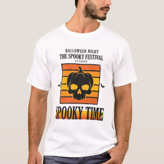 T-shirt Crâne d'Halloween Drôle et Effrayant Citation Vint