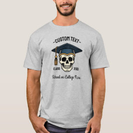 T-shirt Crâne Diplômé Nom Personnalisé Année École