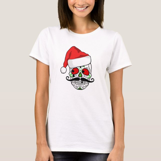T-shirt Crâne drôle de sucre de Noël (Devant)
