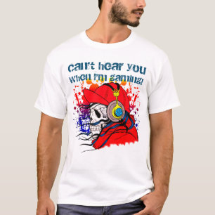 T-shirt Crâne du joueur avec casque (lumière)