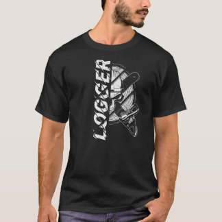 T-shirt Crâne du logger avec scies à bois croisées