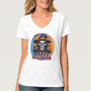 T-shirt Crâne effrayant sorcière Halloween Art-88888
