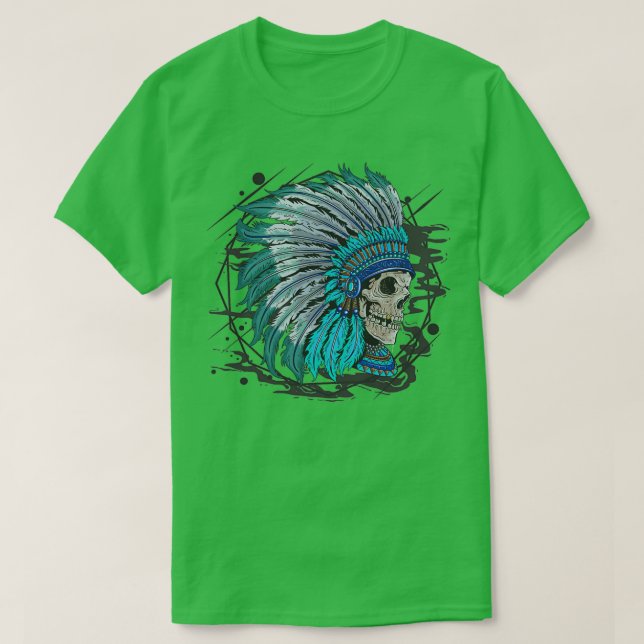 T-shirt Crâne en chef amérindien 1 (Design devant)