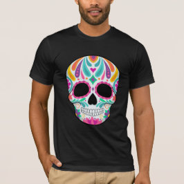 T-shirt Crâne en sucre fleuri fantaisie