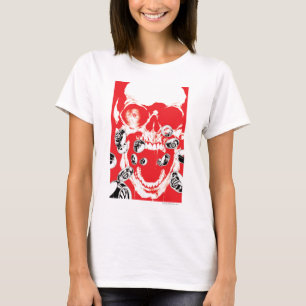 T-shirt Crâne et anneaux - rouge