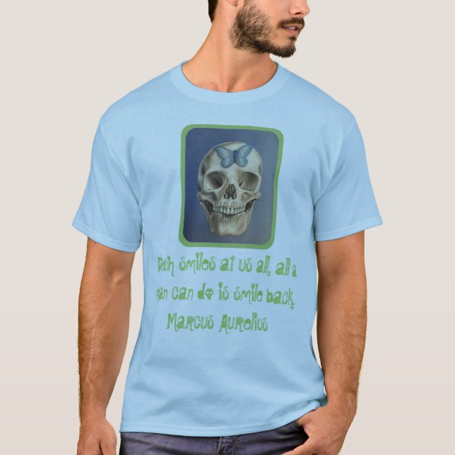 T-shirt Crâne et chemise stoïque de citation (Devant)