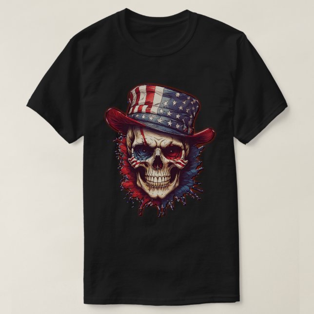 T-shirt Crâne et drapeau no 4 (Design devant)