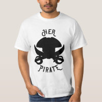 Crâne et épée croisés noirs de pirate HER blanc
