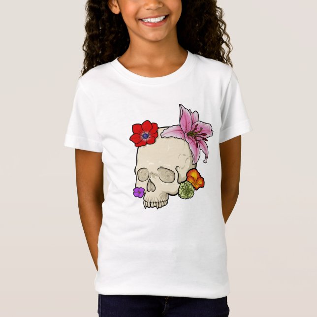 T-Shirt Crâne et flore (Devant)
