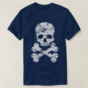 T-shirt Crâne et os croisés blancs