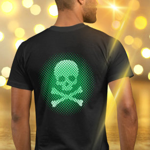 T-shirt Crâne et os croisés Neon Vert Cool Moderne gothiqu