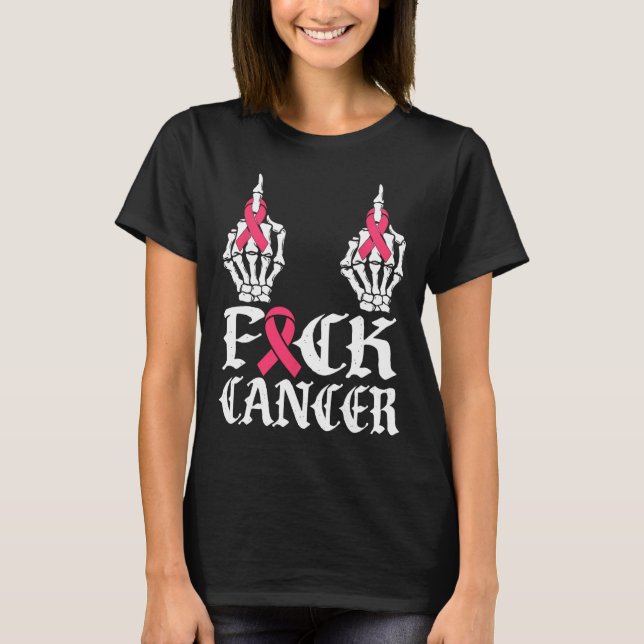 T-shirt Crâne et os croisés Squelette Cancer Du Sein 1 (Devant)