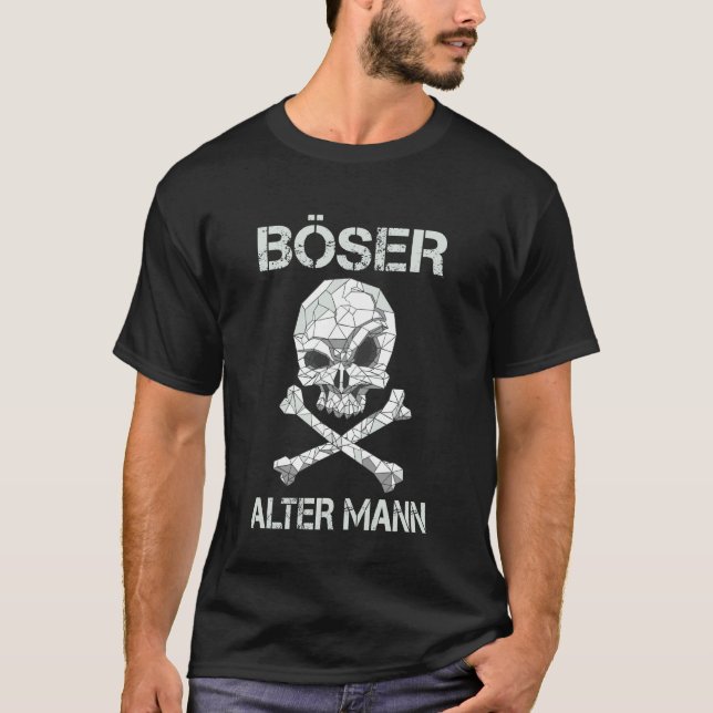 T-shirt Crâne et os de vieil homme mauvais (Devant)
