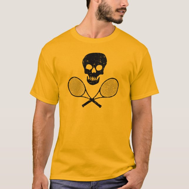 T-shirt Crâne et raquettes de tennis (Devant)