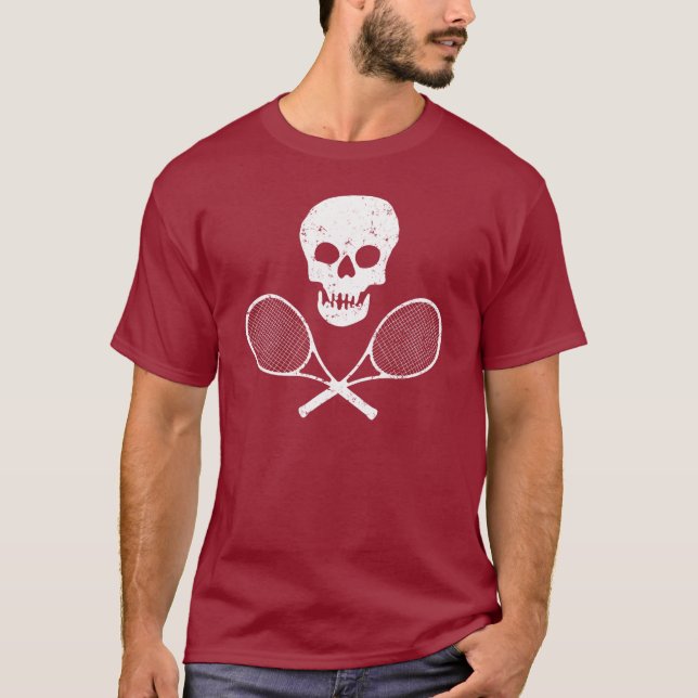 T-shirt Crâne et raquettes de tennis (Devant)