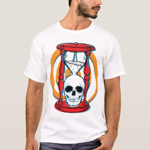 T-shirt Crâne étourdi et sablier-pour les chemises lég