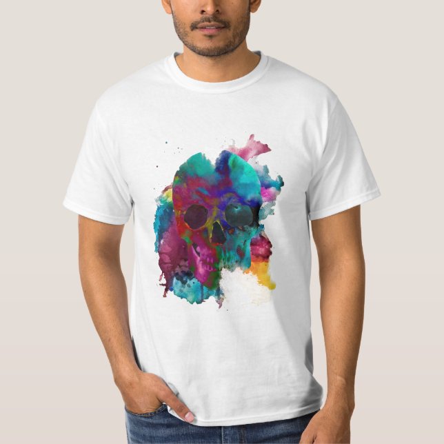 T-shirt Crâne - Explosion d'encre (Skull - Ink Blast) (Devant)