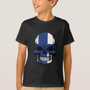 T-shirt Crâne finlandais de drapeau