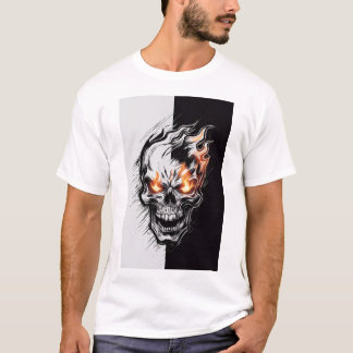 T-shirt Crâne flamboyant - Design gothique