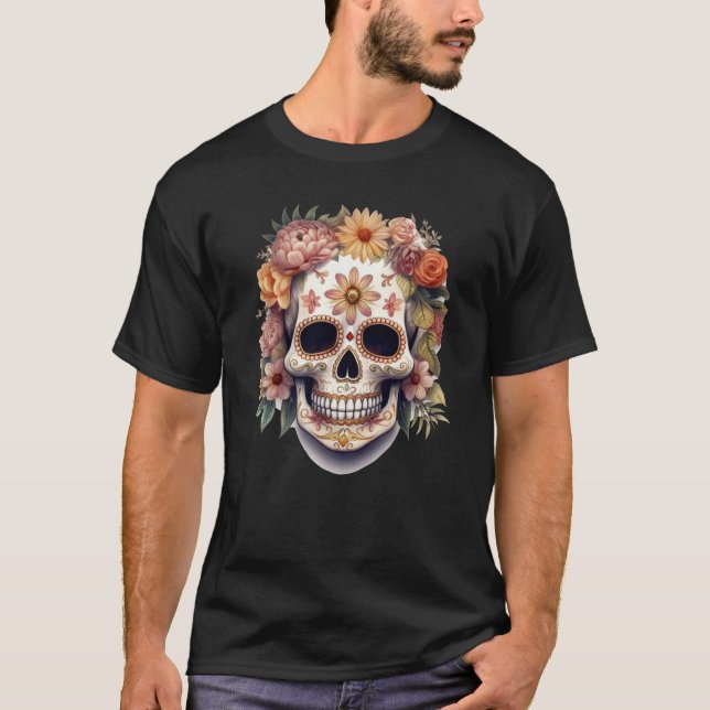 T-shirt Crâne floral 5 (Devant)