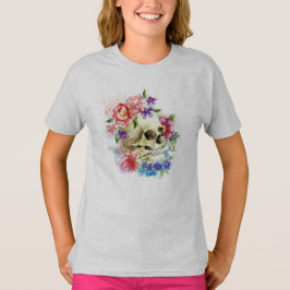 T-shirt Crâne floral Dia de los Muertos | Chemise Ringer